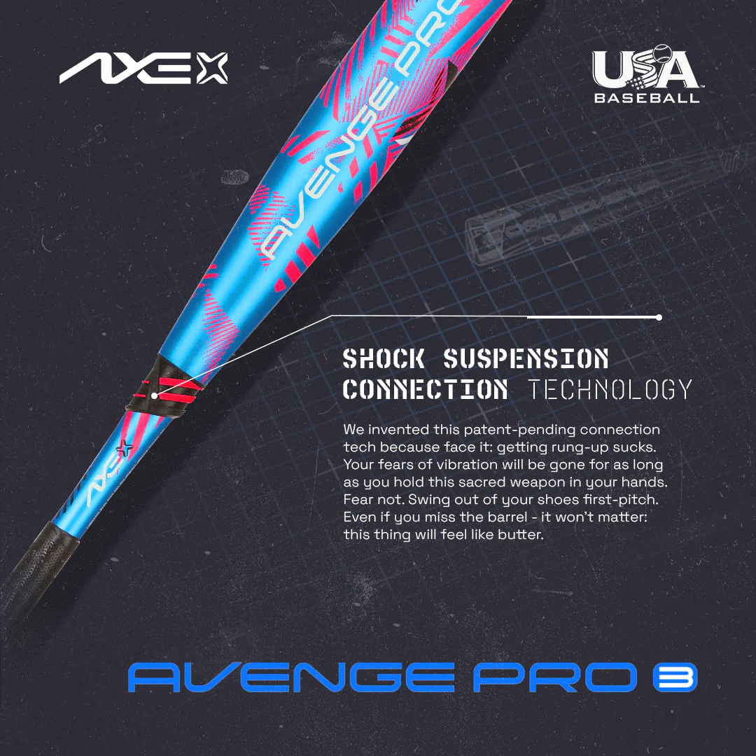Axe Avenge Pro 3 USA Baseball Bat -10 | Standard Handle - Image 9